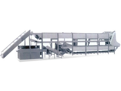 Double layer sterilizing, cooling air drying production line